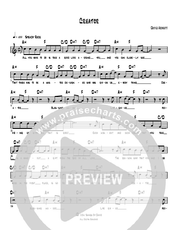 Creator Lead Sheet (David Arivett)