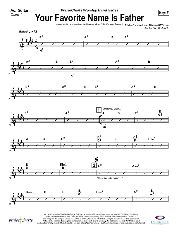 Your Favorite Name Is Father Acoustic Guitar (Newsong)