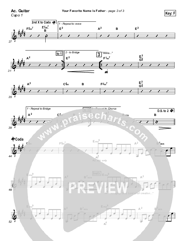 Your Favorite Name Is Father Acoustic Guitar (Newsong)