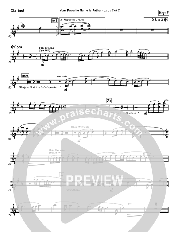 Your Favorite Name Is Father Clarinet (Newsong)