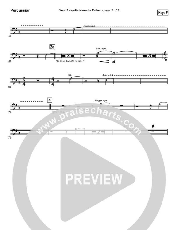 Your Favorite Name Is Father Percussion (Newsong)