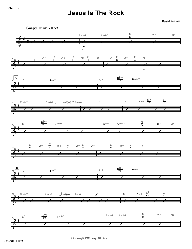 Jesus Is The Rock Rhythm Chart (David Arivett)