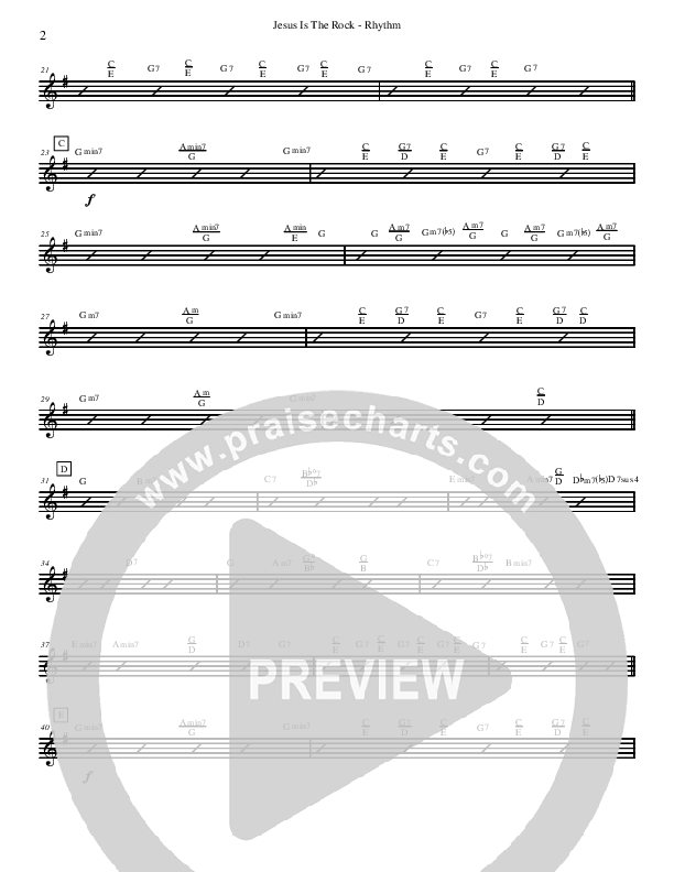 Jesus Is The Rock Rhythm Chart (David Arivett)