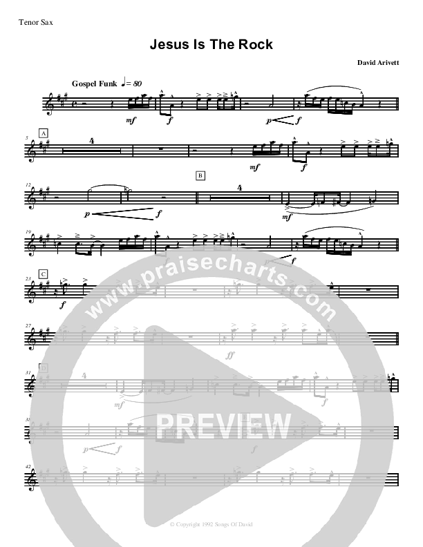 Jesus Is The Rock Tenor Sax 2 (David Arivett)