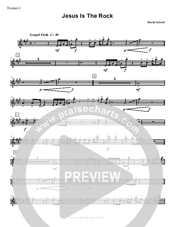 Jesus Is The Rock Trumpet 1 (David Arivett)