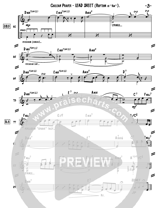 Chilean Prayer (Instrumental) Lead Sheet (Ric Flauding)