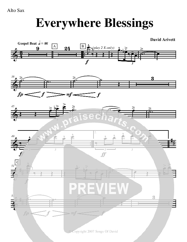 Everywhere Blessings Alto Sax (David Arivett)