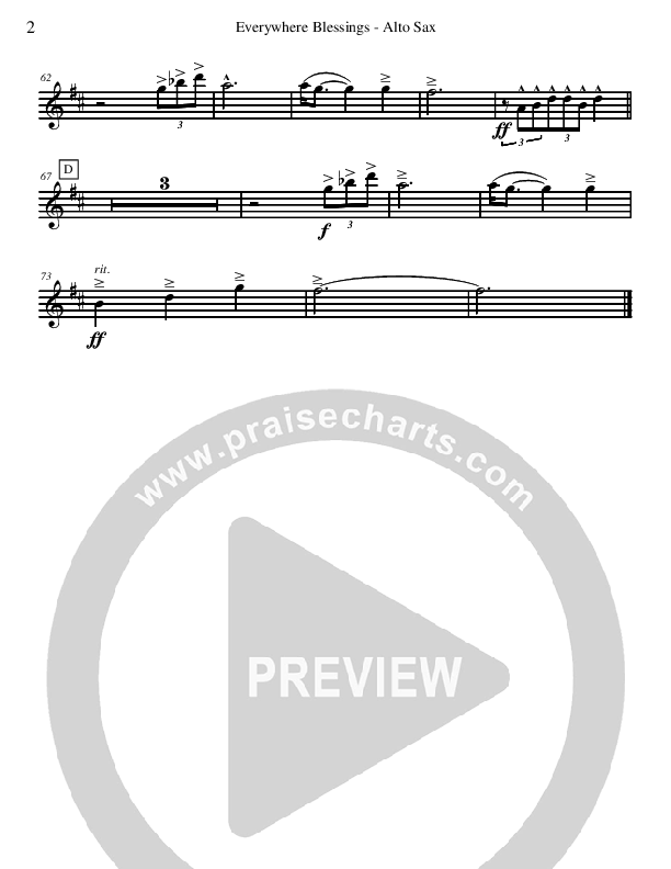 Everywhere Blessings Alto Sax (David Arivett)