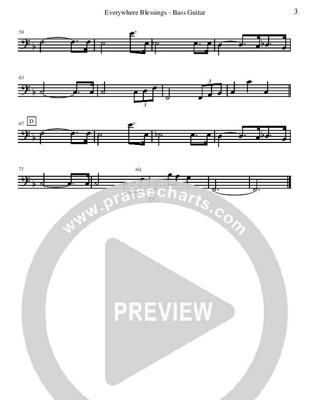 Everywhere Blessings Bass Guitar (David Arivett)