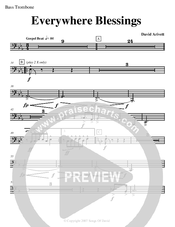 Everywhere Blessings Bass Trombone (David Arivett)