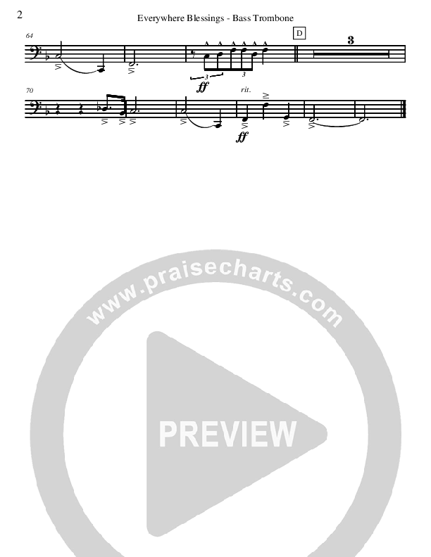 Everywhere Blessings Bass Trombone (David Arivett)