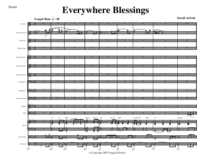 Everywhere Blessings Conductor's Score (David Arivett)