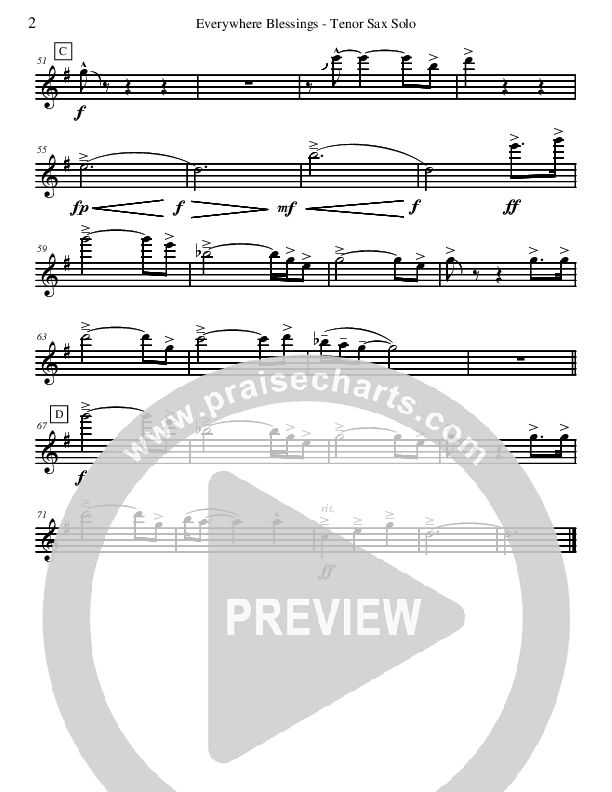 Everywhere Blessings Tenor Sax 2 (David Arivett)