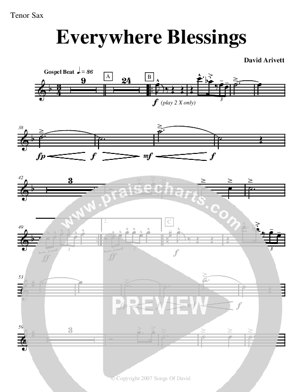 Everywhere Blessings Tenor Sax 2 (David Arivett)