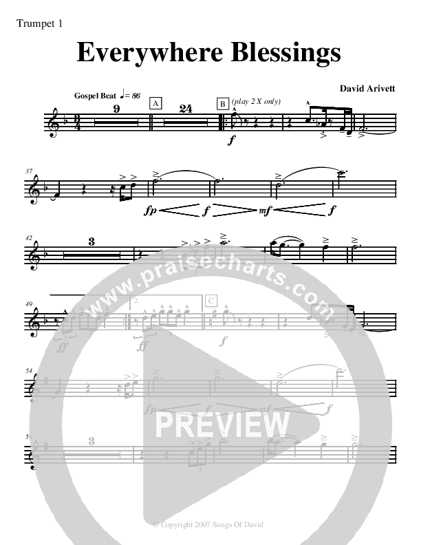 Everywhere Blessings Trumpet 1 (David Arivett)