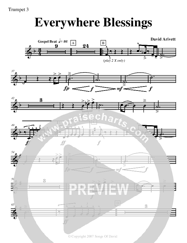 Everywhere Blessings Trumpet 3 (David Arivett)