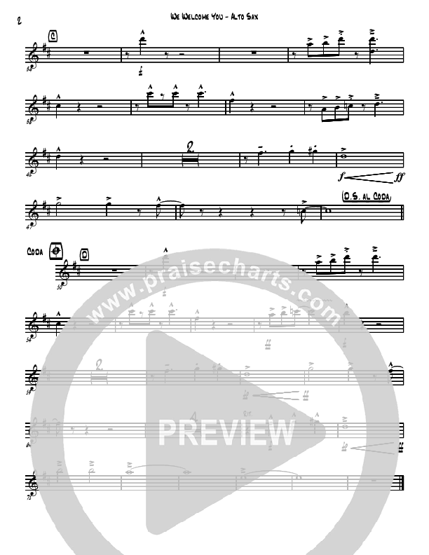 We Welcome You Alto Sax (David Arivett)