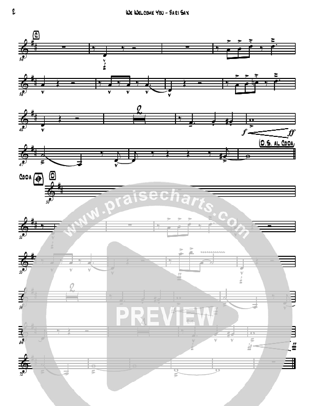 We Welcome You Bari Sax (David Arivett)