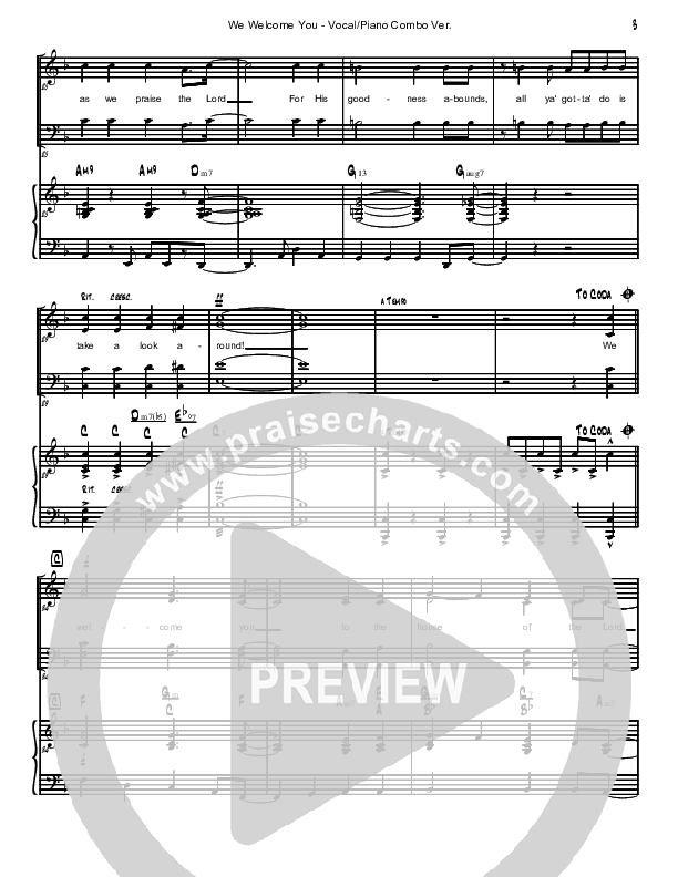 We Welcome You Lead & Piano (David Arivett)