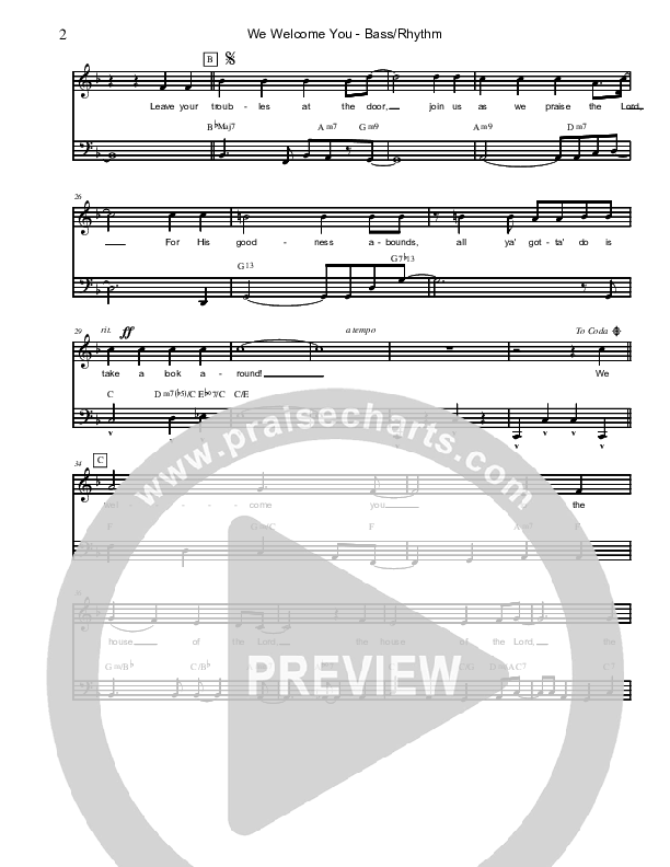 We Welcome You Rhythm/Melody (David Arivett)