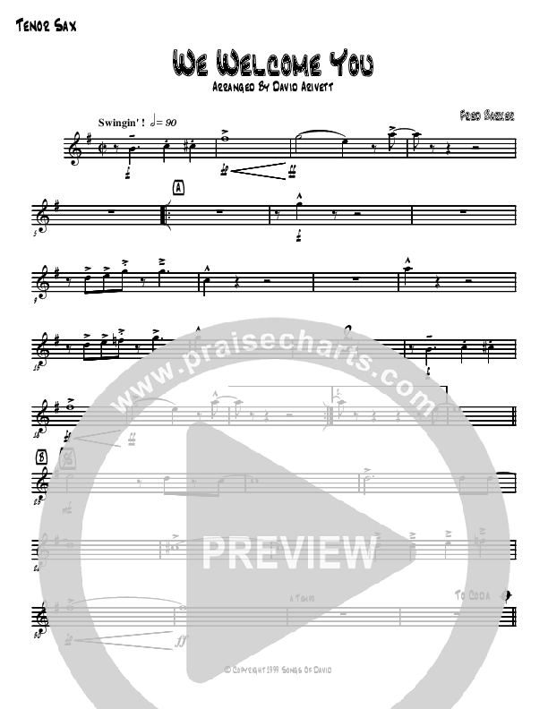 We Welcome You Tenor Sax 2 (David Arivett)