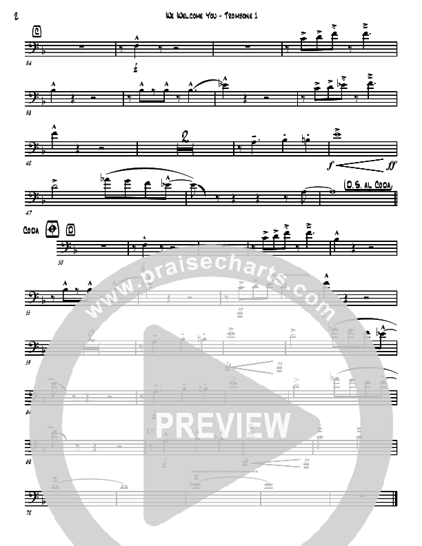 We Welcome You Trombone 1 (David Arivett)