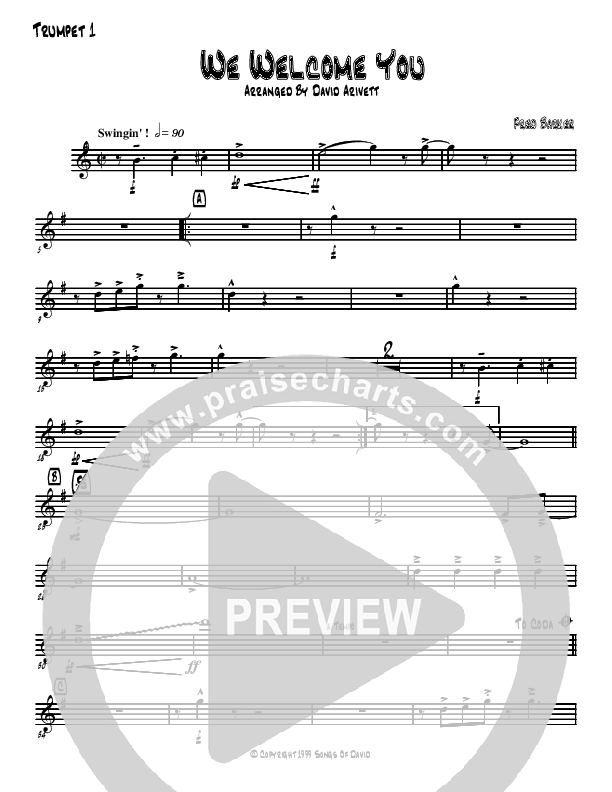 We Welcome You Trumpet 1 (David Arivett)