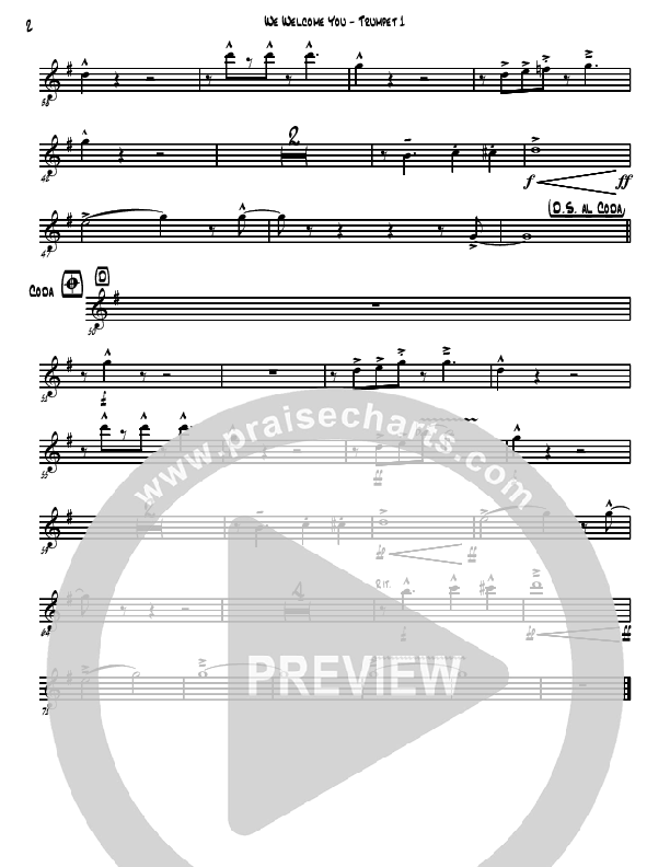 We Welcome You Trumpet 1 (David Arivett)