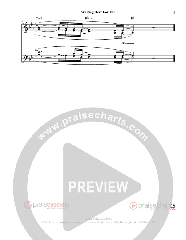 Waiting Here For You Lead Sheet (SAT) (PraiseVocals)
