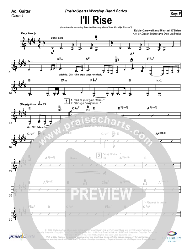 I'll Rise Rhythm Chart (Newsong)