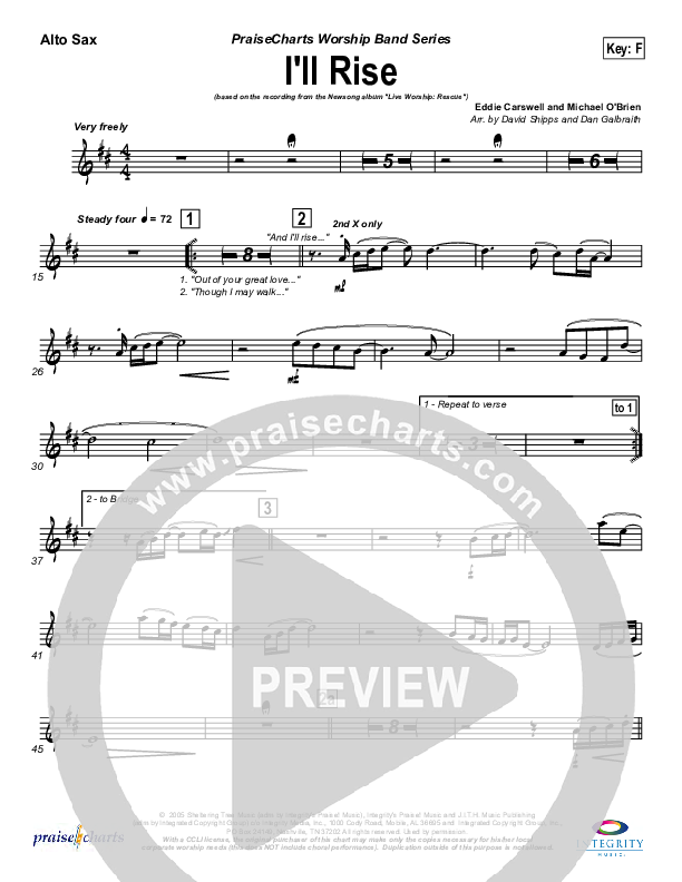 I'll Rise Alto Sax (Newsong)