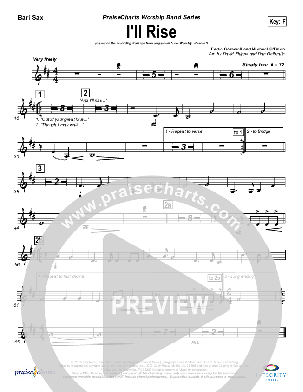 I'll Rise Bari Sax (Newsong)
