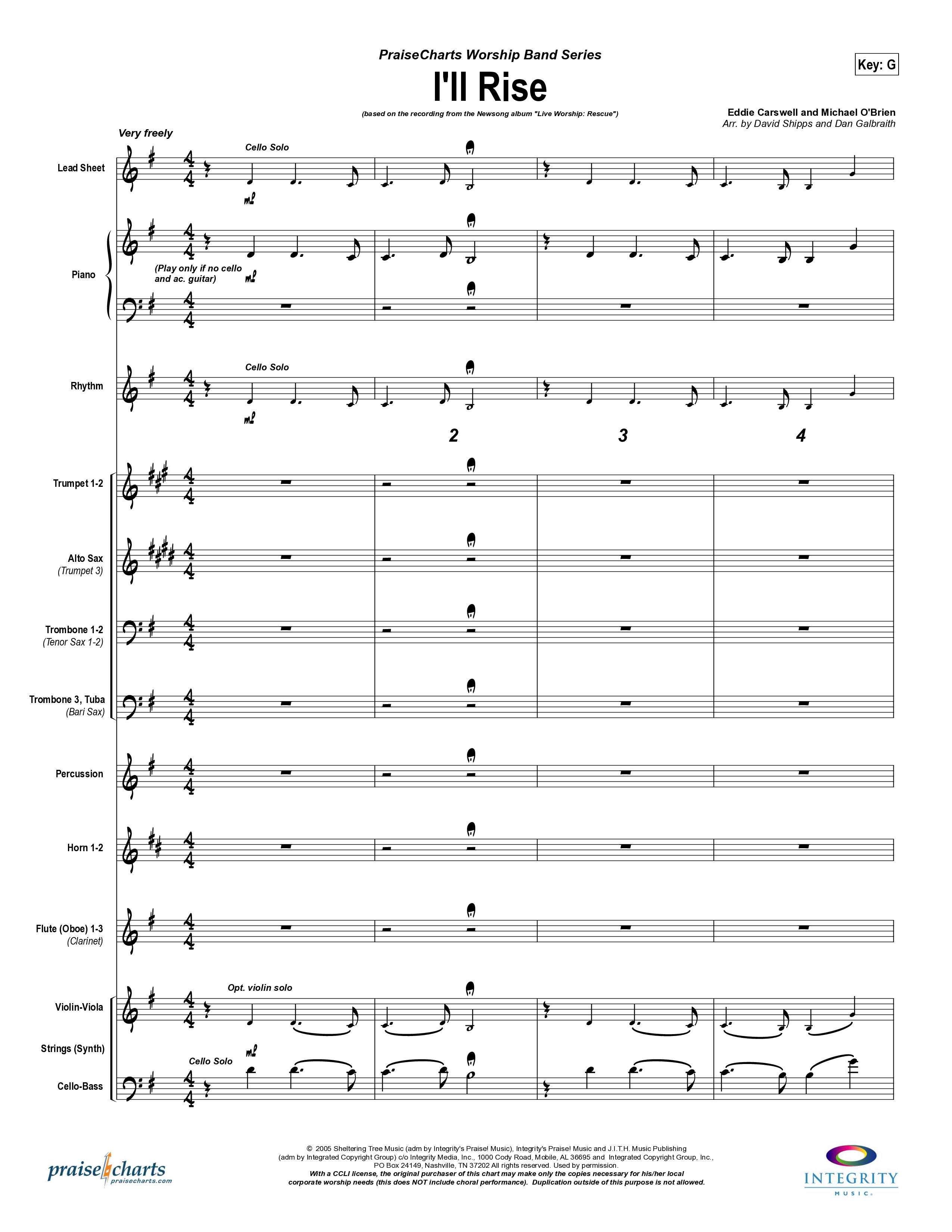 I'll Rise Conductor's Score (Newsong)
