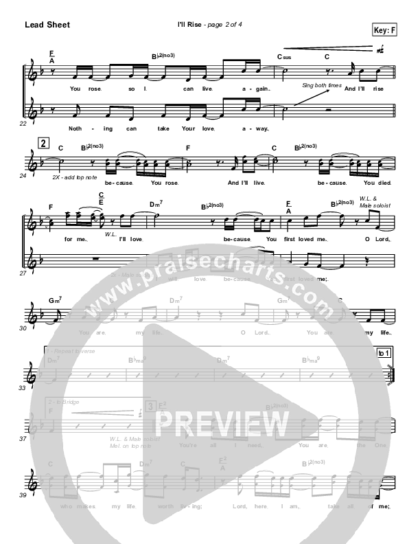 I'll Rise Lead Sheet (Newsong)
