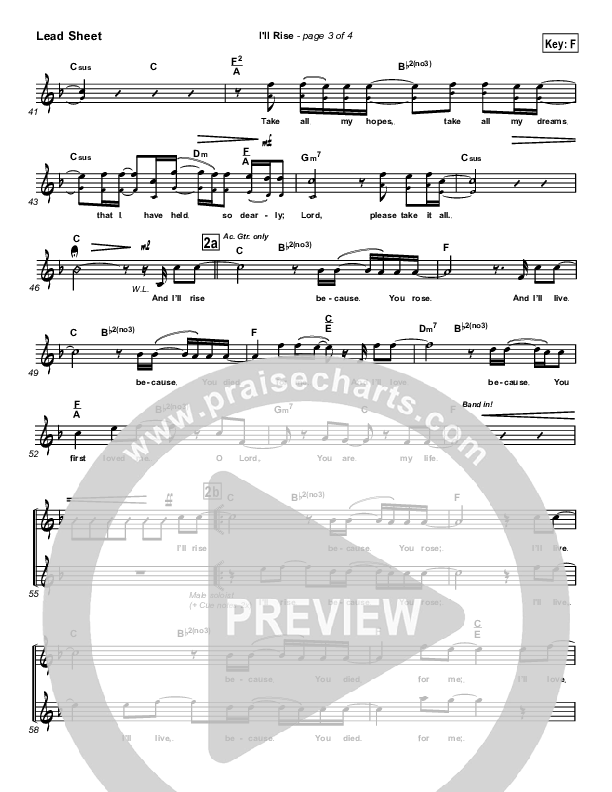 I'll Rise Lead Sheet (Newsong)