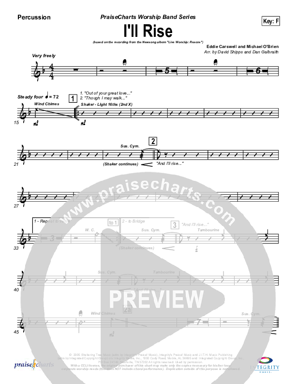 I'll Rise Percussion (Newsong)