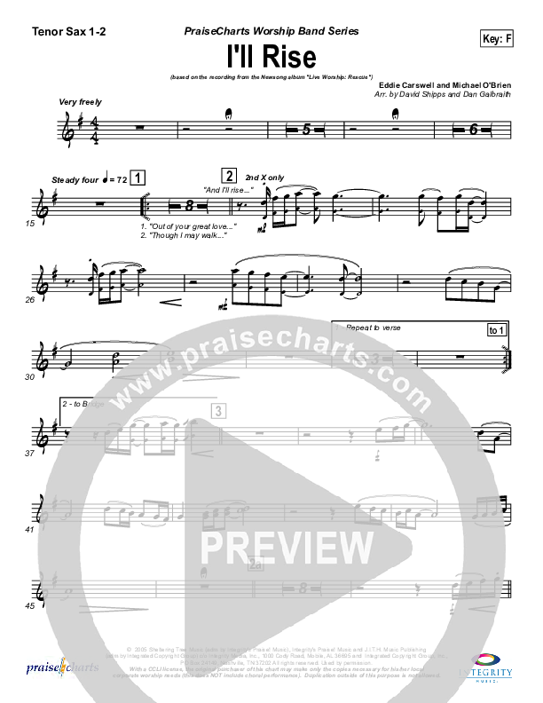 I'll Rise Tenor Sax 1/2 (Newsong)