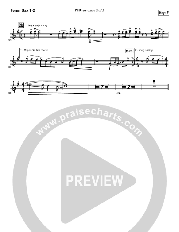 I'll Rise Tenor Sax 1/2 (Newsong)