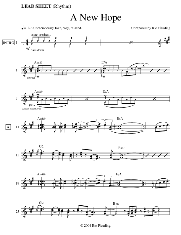A New Hope (Instrumental) Lead Sheet (Ric Flauding)