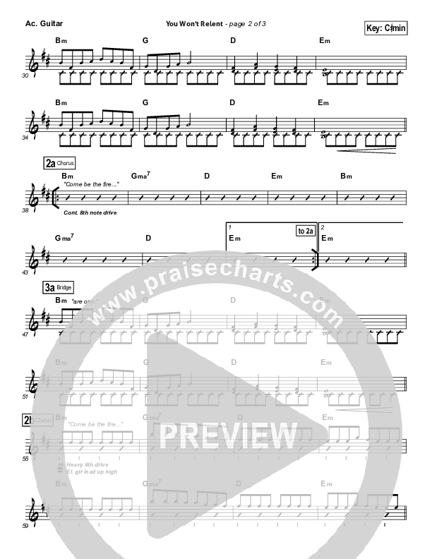 You Won't Relent Acoustic Guitar (Misty Edwards)