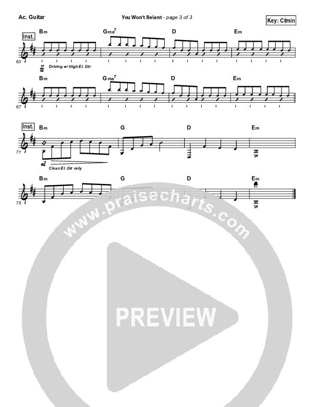 You Won't Relent Acoustic Guitar (Misty Edwards)