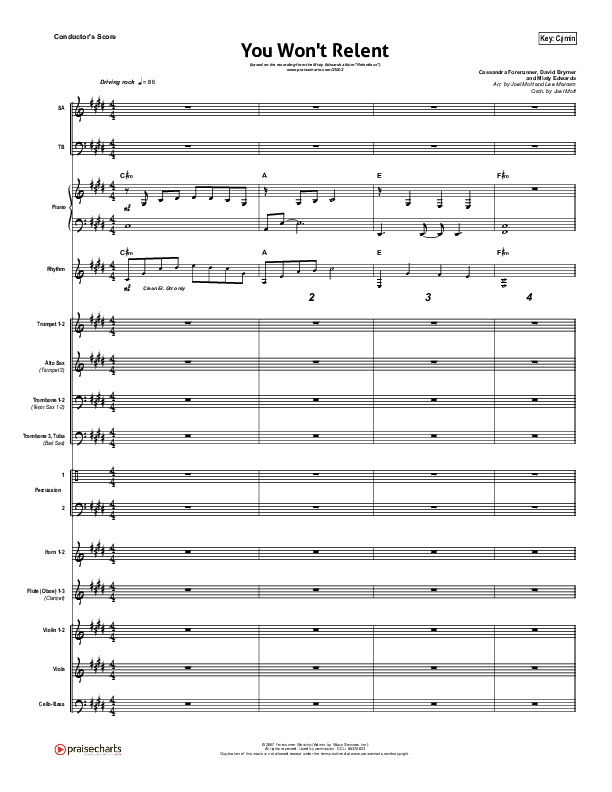 You Won't Relent Conductor's Score (Misty Edwards)