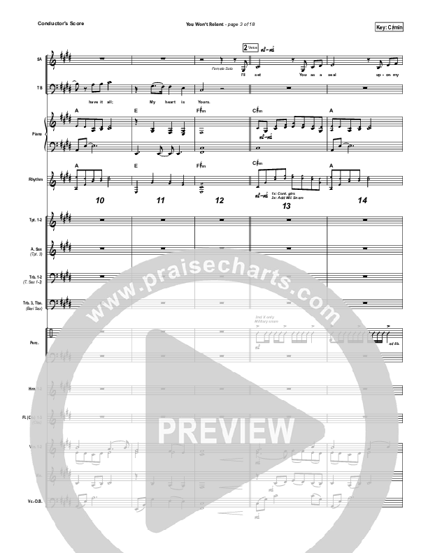 You Won't Relent Conductor's Score (Misty Edwards)