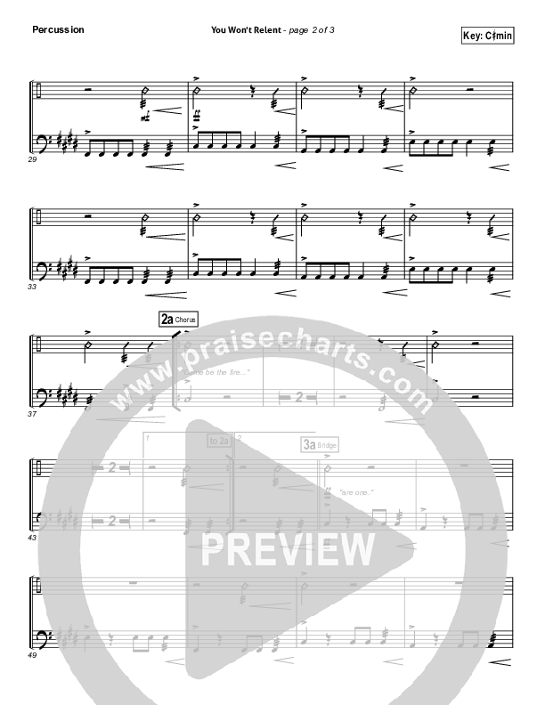 You Won't Relent Percussion (Misty Edwards)