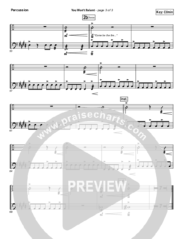 You Won't Relent Percussion (Misty Edwards)