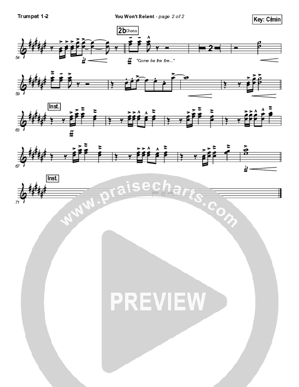 You Won't Relent Trumpet 1,2 (Misty Edwards)