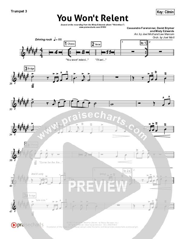 You Won't Relent Trumpet 3 (Misty Edwards)