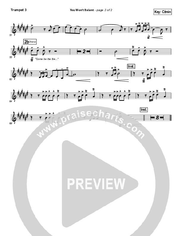 You Won't Relent Trumpet 3 (Misty Edwards)