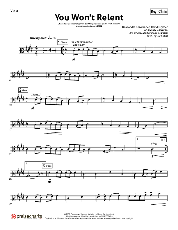 You Won't Relent Viola (Misty Edwards)