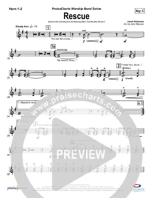 Rescue French Horn 1/2 (Newsong)